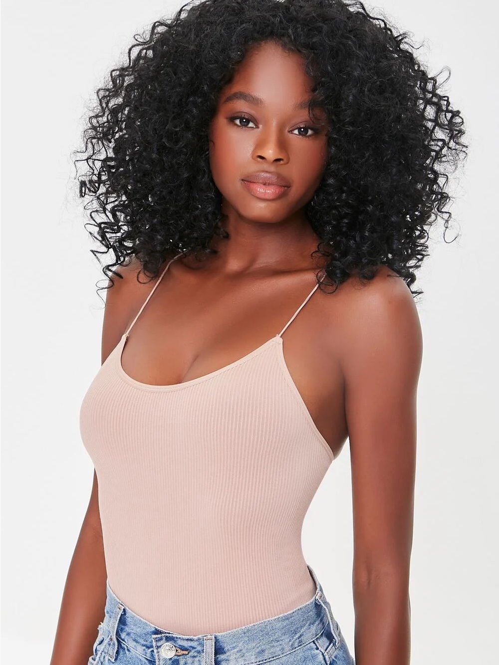 Forever 21 Ribbed Pink Bodysuit